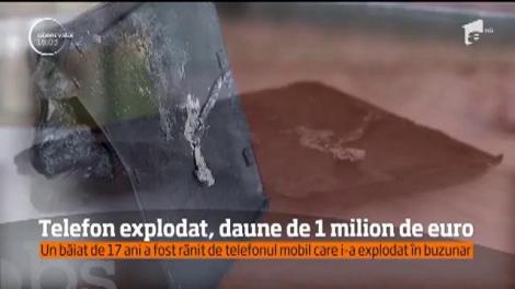 Telefon explodat, daune de 1 milion de euro. Un băiat de 17 ani a fost rănit de telefonul mobil care i-a explodat în buzunar