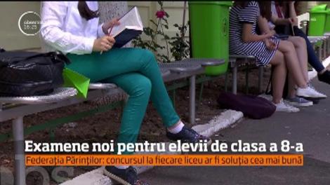 Examene noi pentru elevii din clasa a 8-a. Federația Părinților: concursul la fiecare liceu ar fi soluția cea mai bună