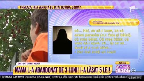 Ce spune Elena Mărcuţă, mama băiatului abandonat