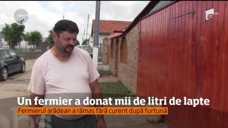 Un fermier a donat mii de litri de lapte