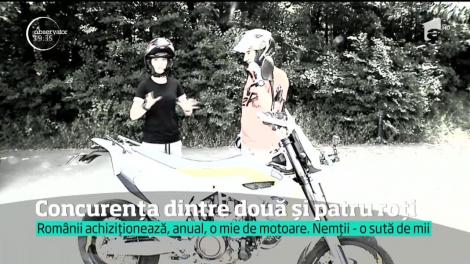 Concurență dintre patru și două roți