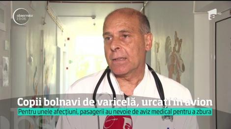 Copii bolnavi de varicelă, urcați în avion