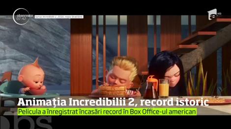 Animaţia Incredibilii 2 a înregistrat încasări record în Box Office-ul american