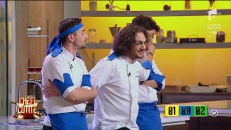 Tensiune la cote maxime la "Chefi la cuțite"! Echipa galbenă a câştigat proba: "Baby, baby, baby, tu vei fi a mea"