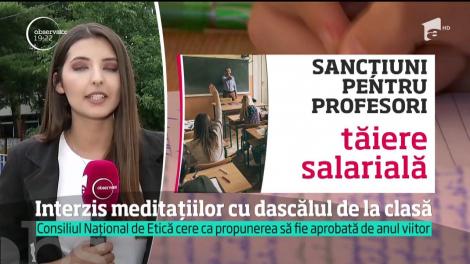Meditaţiile cu profesorul de la clasă ar putea fi interzise definitiv din anul şcolar următor