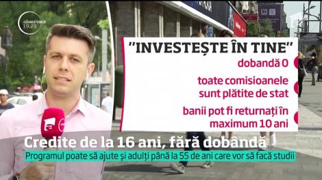 Tinerii ar putea beneficia de credite pentru dezvoltare personală &icirc;ncep&acirc;nd cu v&acirc;rsta de 16 ani. &Icirc;mprumuturile pot ajunge p&acirc;nă la 60 de mii de lei, &icirc;nsă există şi nişte condiţii