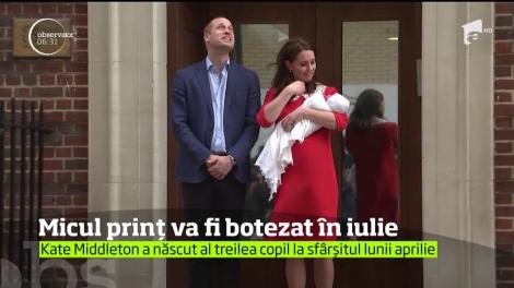 Fiul cel mic al ducelui şi ducesei de Cambridge va fi botezat pe 9 iulie