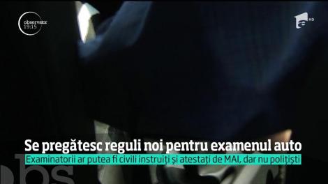 Mai puţine emoţii la traseu pentru elevii care vor să obţină carnetul de conducere. În locul examinatorului, pe scaunul din dreapta, ar putea sta instructorul