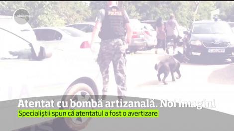 Atentat cu bombă artizanală. Noi Imagini. Bomba a fost lipită cu bandă adezivă de caroseria mașinii