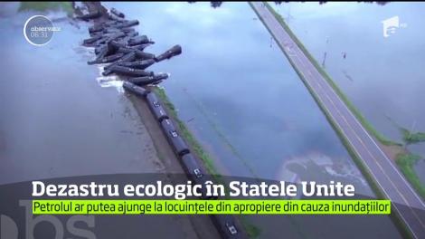 Dezastru ecologic în Statele Unite. Petrolul ar putea ajunge la locuințele din apropiere din cauza inundațiilor