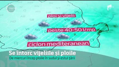 Se întorc vijeliile și ploile. Urmează să înceapă ploile în sudul și estul țării