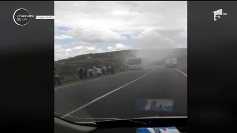 Au fost momente de panică printre muncitorii unei fabrici din Cluj-Napoca, care se întorceau spre case cu un autocar