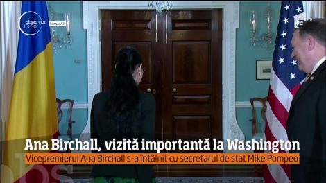 Vicepremierul român Ana Birchall s-a întâlnit cu secretarul de stat american, Mike Pompeo
