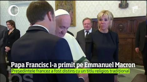 Papa Francisc l-a primit, la Vatican, pe preşedintele Franţei, Emmanuel Macron