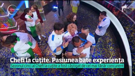 Chefi la cuțite. Pasiunea bate experiența. Sezonul cinci al emisiunii a fost câștigat de cel mai tânăr concurent