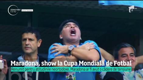 Maradona, show la Cupa Mondială de Fotbal. Acesta a avut nevoie de asistență medicală în timpul meciului