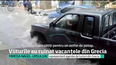 Viiturile au ruinat vacanțele din Grecia! În două zile, a plouat cât în trei luni