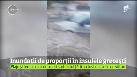 Inundaţii masive au distrus mai multe insule din Grecia, una dintre destinaţiile turistice preferate de români