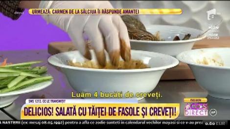 Salată cu tăiței de fasole și creveți. Cristina Spătar, război culinar cu Adriana Antoni!