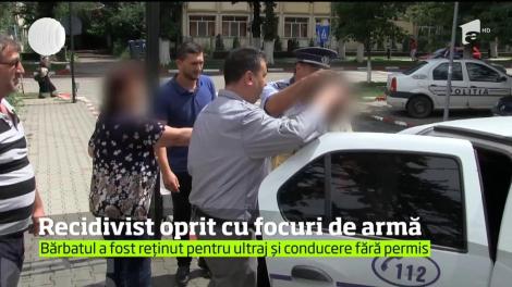 Un recidivist de 45 de ani din judeţul Vrancea a fost oprit cu focuri de armă de poliţişti
