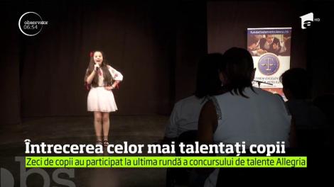 Zeci de copii au lăsat emoţiile deoparte şi s-au întrecut în ultima rundă a concursului de tinere talente, Allegria
