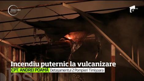 Un incendiu puternic la o vulcanizare din Timişoara, a creat panică printre locuitorii din zonă