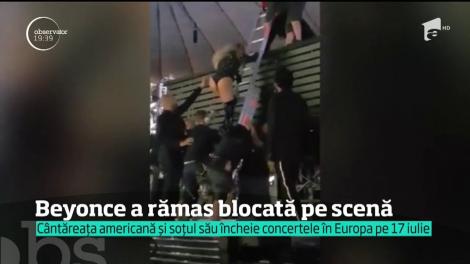 Momente stânjenitoare. Beyonce a rămas blocată pe o scenă mobilă în timpul unui concert