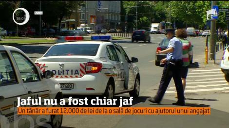 Jaful nu a fost chiar jaf. Un tânăr a furat 12.000 de lei de la o sală de jocuri cu ajutorul unui angajat