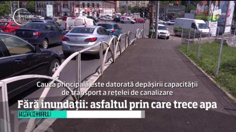 Capitala ar putea avea şosele rezistente la ploaie! Asfaltul permeabil poate absorbi, într-un minut, 200 de litri pe metru pătrat