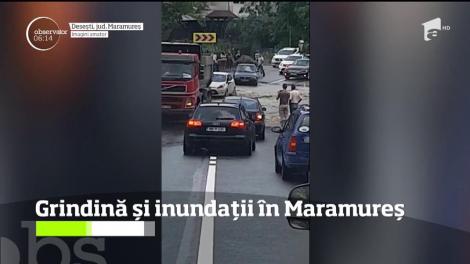Grindină și inundații în Maramureș