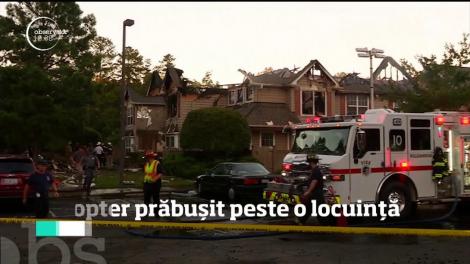 Imagini DRAMATICE în SUA! INCENDIU de proporţii, după ce un elicopter s-a prăbuşit peste un complex de locuinţe