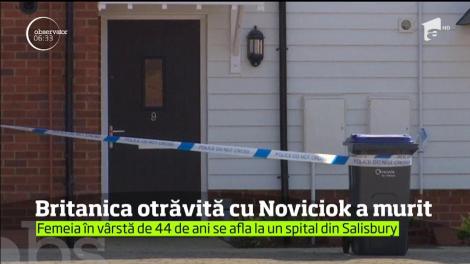 Una dintre cele două persoane otrăvite cu neurotoxina Noviciok, în Marea Britanie, a murit