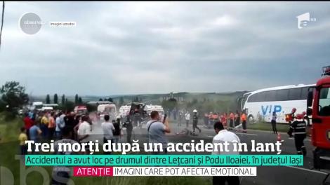 Imagini şocante la Iaşi unde trei oameni au murit într-un accident în care au fost implicate mai multe maşini