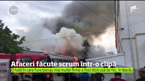 O hală de aproape 600 de metri pătraţi s-a făcut scrum în Bacău