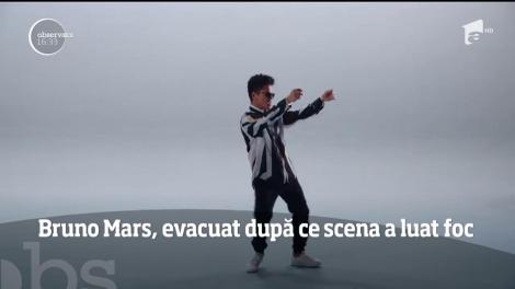 Momente de panică la concertul lui Bruno Mars din Glasgow, Marea Britanie. Scena pe care cânta a fost cuprinsă de flăcări