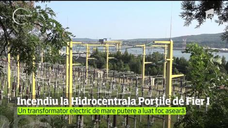 Pericol la Hidrocentrala Porţile de Fier 1. Un transformator electric de mare putere a luat foc