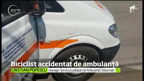 Misiune dificilă pentru echipajul unei ambulanţe din Teleorman. În loc să ajungă la urgenţa unde erau chemaţi, salvatorii au dat primul ajutor unui biciclist pe care l-au lovit cu autospeciala