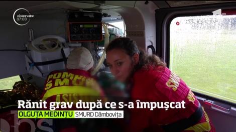 Incident tragic în Dâmboviţa. Un bărbat de 56 de ani a ajuns în stare gravă la spital după ce s-a împuşcat cu arma de vânătoare