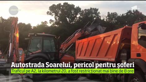 Pericol uriaş pe Autostrada Soarelui. Plăcile de beton din care este făcută şoseaua de mare viteză s-au ridicat din nou