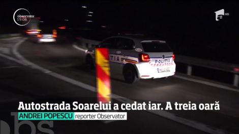 Autostrada Soarelui a cedat pentru a treia oară. Reparațiile vor costa 100 de milioane de lei