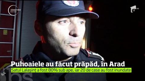 Inundaţiile lovesc din nou! De această dată, în Arad, acolo unde o furtună puternică a făcut prăpăd zeci de case