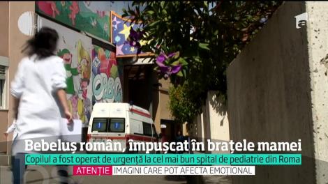 Un copil român a fost împuşcat în braţele mamei sale, la Roma. Fetiţa de numai un an riscă să rămână paralizată, iar cazul ei a declanşat scandal internaţional