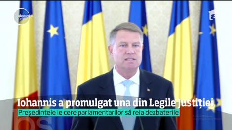 Preşedintele Klaus Iohannis a promulgat una din Legile Justiției