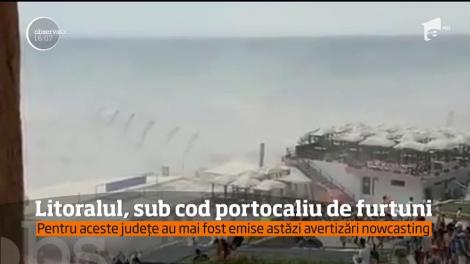 Litoralul, sub cod portocaliu de furtuni