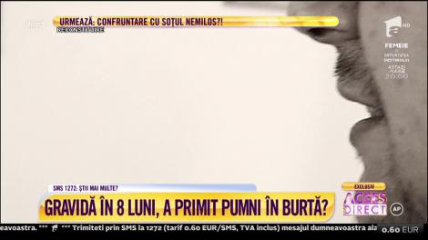 O tânără, gravidă în opt luni, acuză că ar fi primit un pumn în burtă de la un bărbat violent