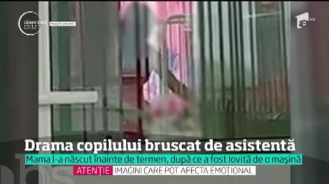 Copilul bruscat de asistenta care îl hrănea, la Spitalul de Pediatrie din Târgovişte, are o poveste impresionantă. Mama l-a născut după ce a fost lovită de o maşină