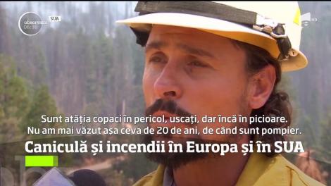 Un val de caniculă, care provoacă şi incendii în unele zone, continuă să sufoce o mare parte din Europa, dar şi din America de Nord