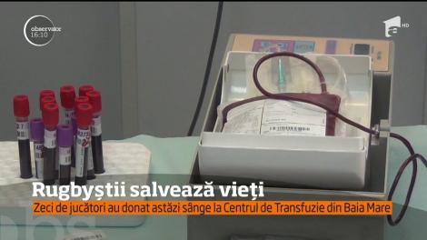 40 de jucători şi staff-ul tehnic al clubului de rugby din Baia Mare au donat s&acirc;nge