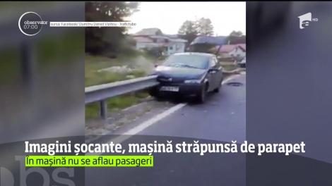 Accident teribil pe Dealul Negru, în judeţul Argeş! Un şofer a ratat virajul şi a fost străpuns de un parapet de pe marginea drumului