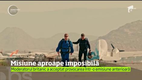 Tom Cruise şi James Corden au reprodus una dintre cele mai spectaculoase cascadorii din cel mai nou film "Misiune Imposibilă"